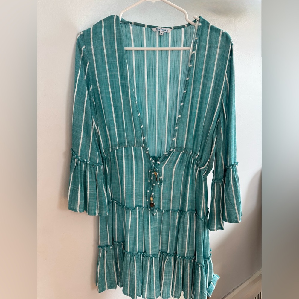 blue island swim dress coverup size small